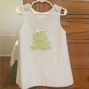 Adorable Green Frog Kids Casual Dress 2t